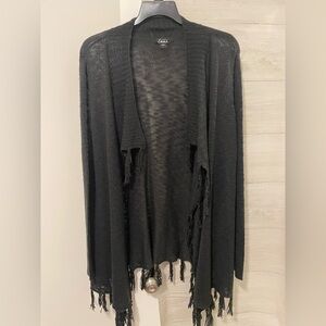 Simply Emma Black Frayed Cardigan